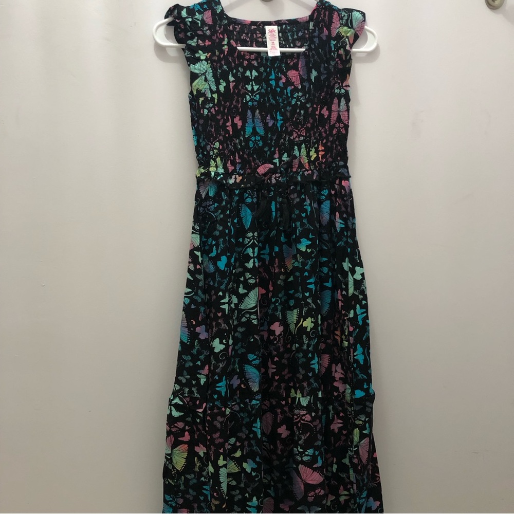 Justice butterfly print smocked maxi